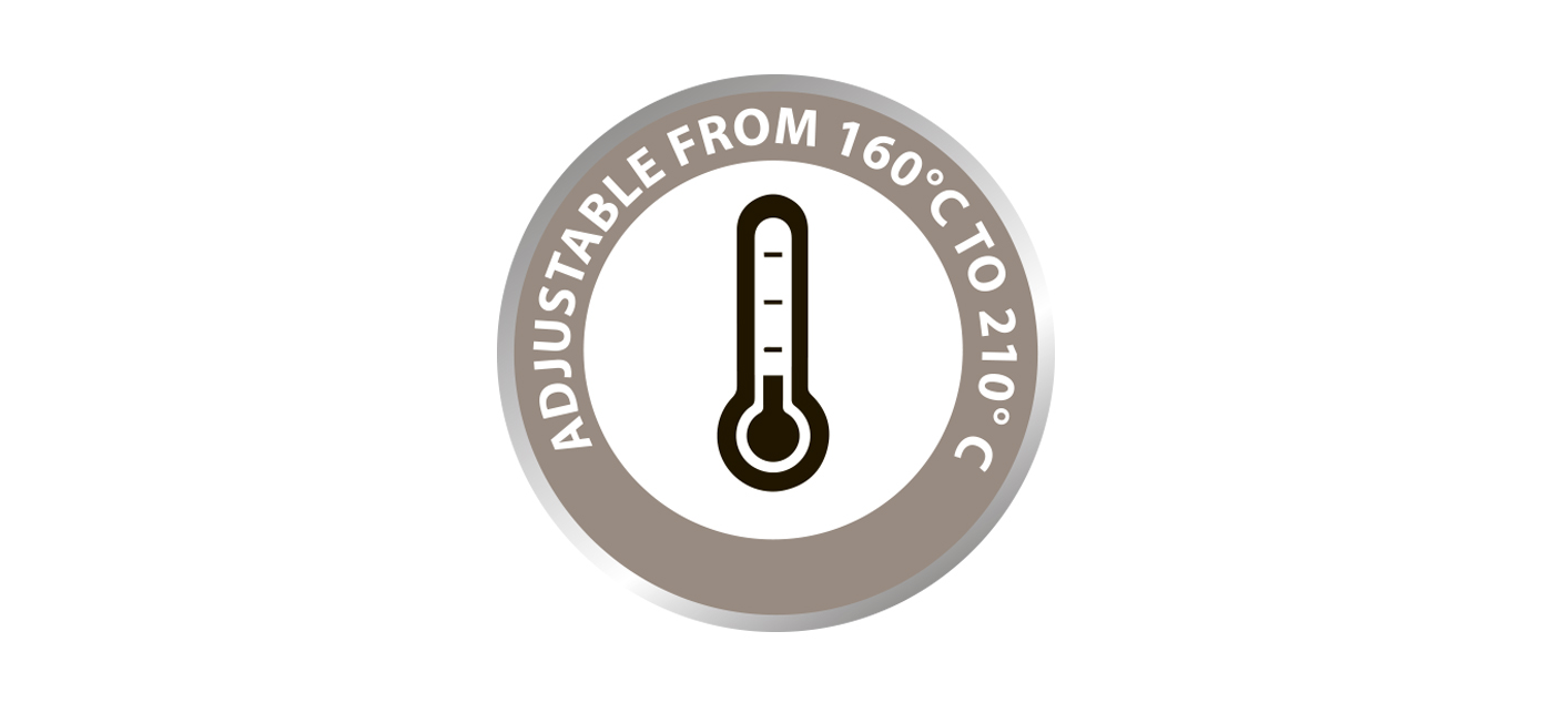 ADJUSTABLE TEMPERATURE FROM 150° C TO 230° C